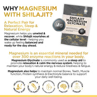 Magnesium Glycinate 1200mg & Himalayan Shilajit – High Strength 2-in-1, Stress, Sleep & Recovery Supplement- 90 Capsules Made in UK by Inner Vitality