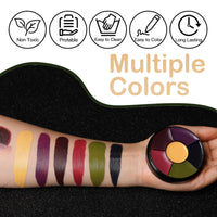 NoraGlaze 6 Color Bruise Wheel SFX Makeup Kit - Oil-Based Zombie Makeup Palette for Halloween & Special Effects Non-Toxic Face and Body Paint Professional Theatrical FX for Cosplay Use
