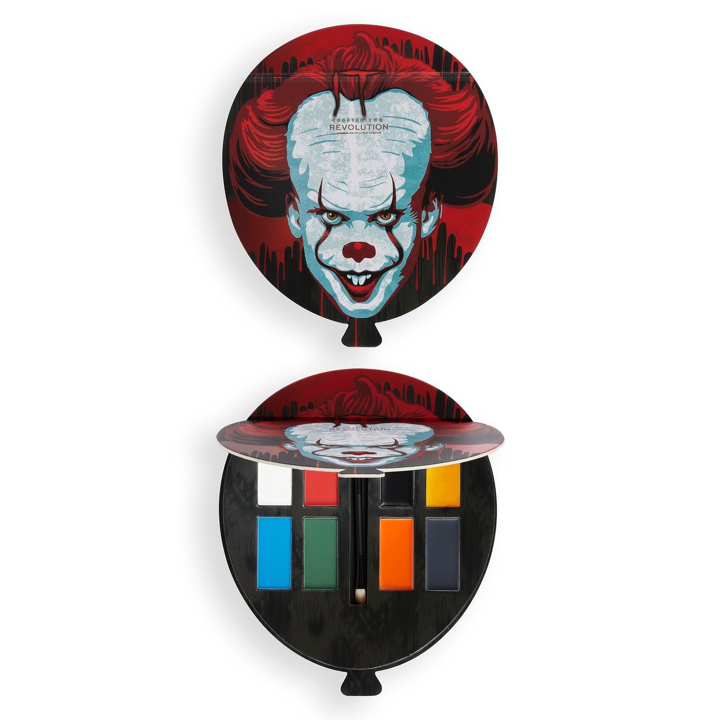 Makeup Revolution X IT Clown Artist Paint Set, 8 Pigmented Eye and Face Paints With Brush