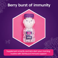 Sambucol Natural Black Elderberry Kids Chewable Teddies| Vitamin C | Immune Support Supplement | 60 tablets