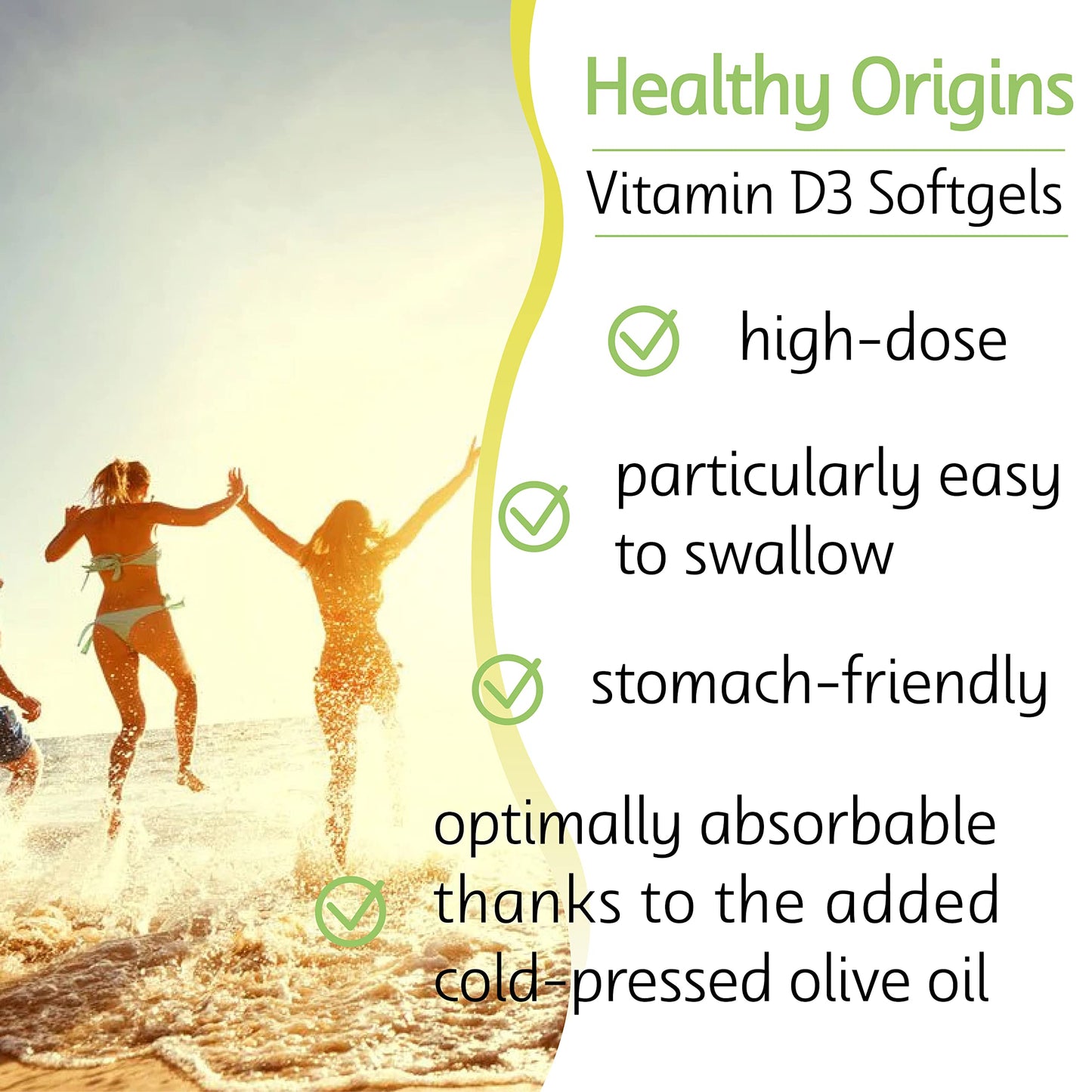 Healthy Origins, Vitamin D3, 10,000 IU, 360 Softgels, Lab Tested, Gluten Free, Soy Free, Non-GMO