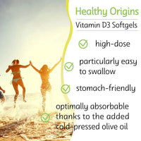 Healthy Origins, Vitamin D3, 10,000 IU, 360 Softgels, Lab Tested, Gluten Free, Soy Free, Non-GMO