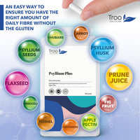 Troo Health Care Digest-Flow Psyllium Plus Dietary Fibre Complex - 100 Capsules | Soluble and Insoluble Fibre Blend | UK Manufactured to GMP Standards