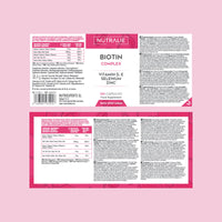 Biotin Hair Growth Supplement - 10000 mcg - Hair + Skin + Nails - Vitamins D E + Zinc + Selenium - Hair Vitamins for Women and Men - Hair Loss + Hair Care - 120 Capsules - Nutralie