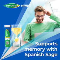 Berocca Mind Effervescent Tablets Including B Vitamins, with Spanish Sage to Support Memory and Mental Performance - 15 Tablets – Citrus Flavour