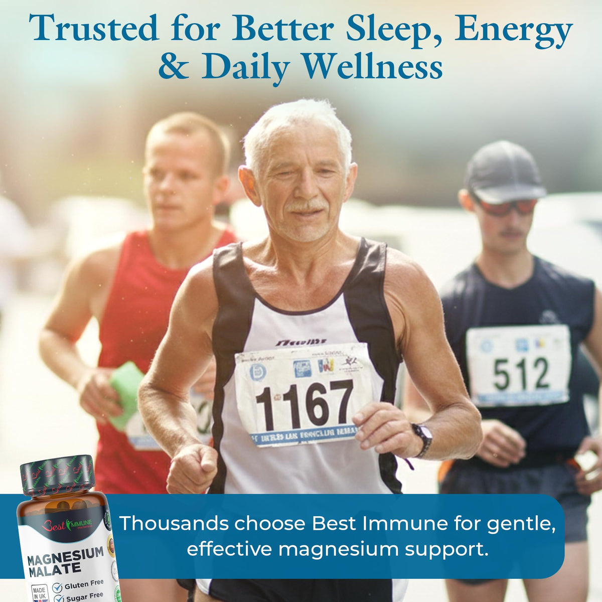 Best Immune International Best Immune, Magnesium Malate 500mg – High Strength Supplement for Absorption and Energy Support – 100 Vegan Capsules