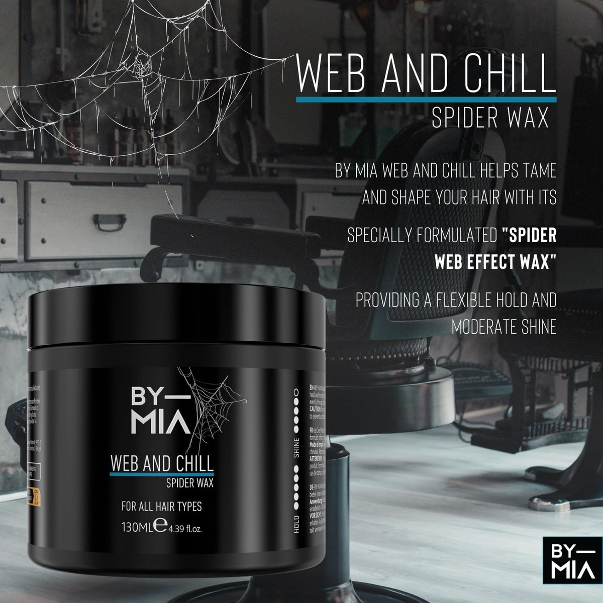 BY MIA Web and Chill Hair Wax 130 ml | Ultra Hold | Shine Look | Edge Control | Hair Wax for Men & Women
