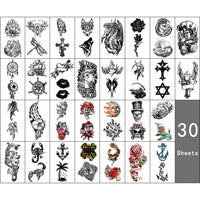 Metuu Full Arm Temporary Tattoo 46 Sheets for Men And Women(L22.8“xW7”), Fake Tattoo Stickers Patterns Deer Eagle Lion Wolf Tiger Totem Realistic Temp Tattoos Suitable For Hand Arm Leg Face