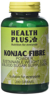 Health Plus Konjac Fibre Powder (Glucomannan) Slimming and Weight Control Supplement - 200g