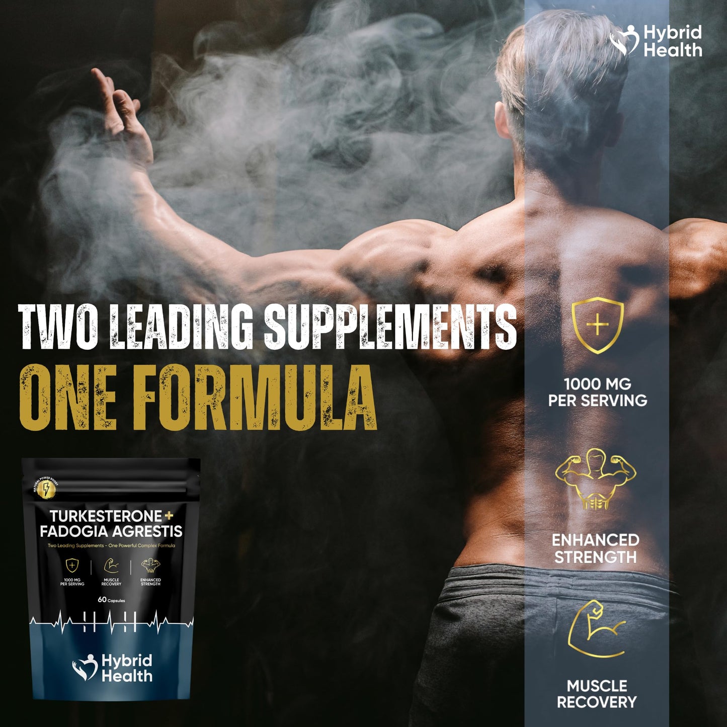 Mystic Nature Turkesterone + Fadogia Agrestis | 1000 MG | Maximum Strength Supplement | Strength, Performance & Power | 100% Natural Non-GMO Vegan | 60 Capsules