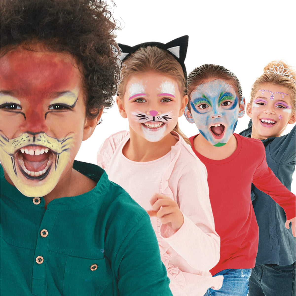 Carioca CARIOCA Mask Up Party, Face Painting Kit for Boys and Girls, Make-up Sticks Ideal for Christmas, Halloween, Carnival and Parties - 3 Colours and 2 Tutorials - Dermatologically Tested