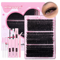 wiwoseo Individual Eyelashes Cluster Lashes Kit 60+80+100D 10-18MM