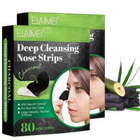 Nose Strips, 80 Pcs Pore Strips, Natural Bamboo Charcoal, Deep Cleansing Pores, Removes Blackheads and Pimples, Removes Oil and Impurities, Reduces Pore Dirt. (2 Pack)