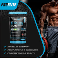 Creatine Capsules x 60 Vegan 3000mg of Unflavoured Creatine Monohydrate per Serving, NO FILLERS & Binders Micronised Pure Creatine Tablets Alternative by PROELITE