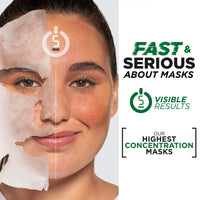Garnier Ampoule Sheet Masks, Set Of 3 - 1% Vitamin Cg + Pineapple To Brighten Skin, 1% Hyaluronic Acid + Watermelon To Replump Skin, 2% Niacinamide + Kale To Rebalance Oily Skin, Fast Action 5 mins.