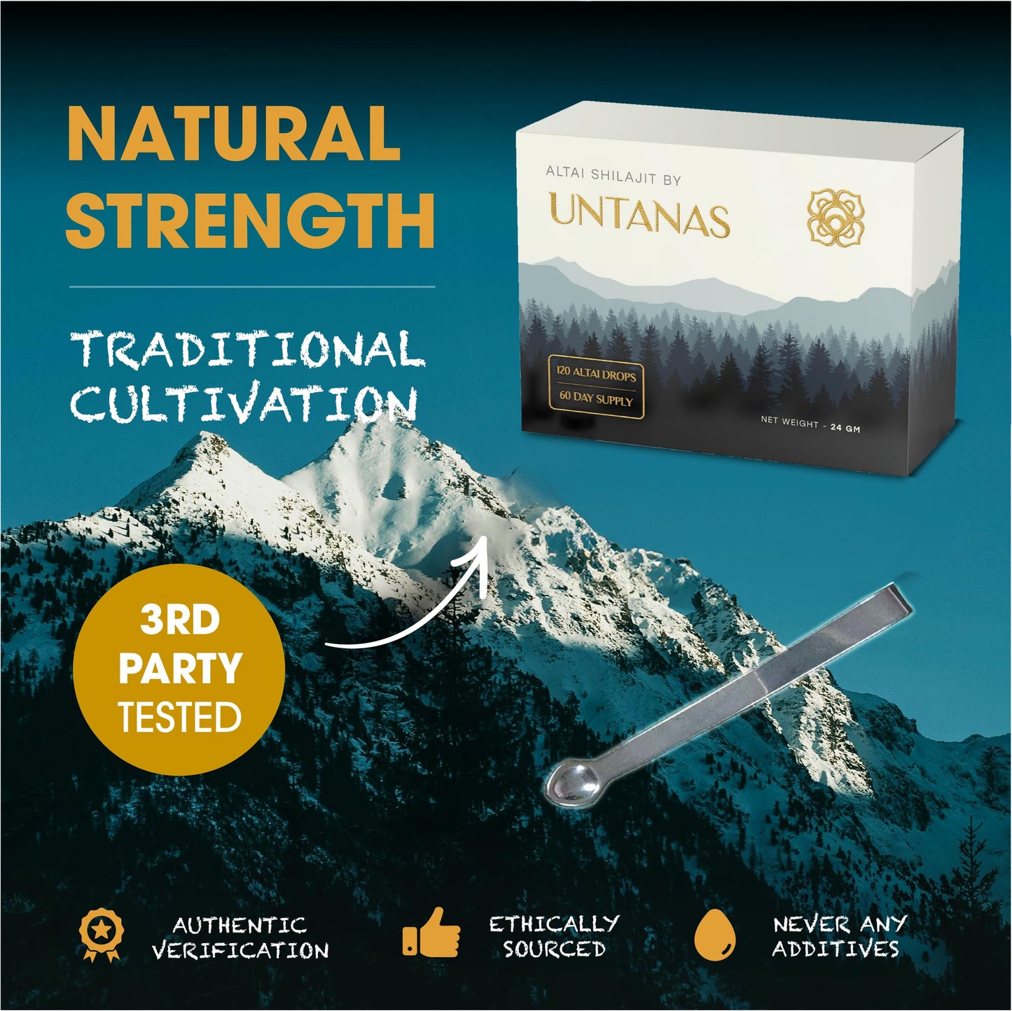 UNTANAS Altai Shilajit Drops - 120 Drops, 400mg Serving - Pure Shilajit Resin - Shilajit Tablets W/85+ Trace Minerals, Fulvic Acid