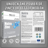 Tresible Zinc Tablets (4 Weeks Supply) - Kids Zinc 50mg for Skin Hairs Nails Bones and Metabolism - Immune Support High Strength Zinc Supplements for Men & Women - Zinc Tablet for Adults