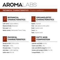 Aroma Labs ORGANIC - HAZELNUT Oil - 250mL - 100% Pure, Natural, Cold Pressed and AB Certified - AROMA LABS (French Brand)