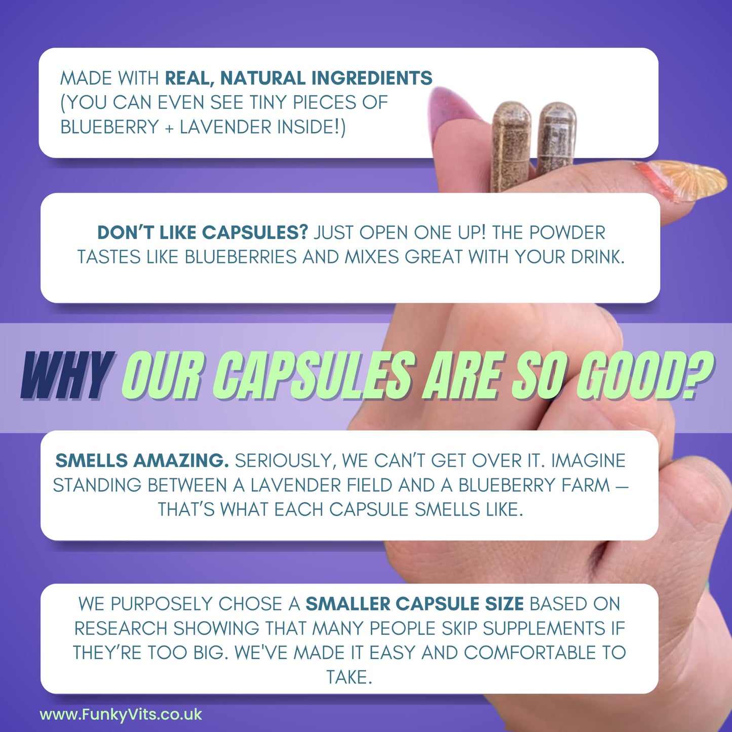 Funky Vits - “No Worries Formula” - Natural Stress Relief Capsules (Vegan, UK‑Made) - 60 Caps - 1 Month Supply