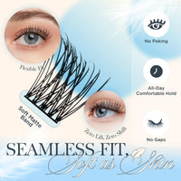 BEYELIAN Lash Clusters Soft Cluster Eyelash Extensions Ultra-Thin Flat Wispy Eyelash Clusters Lightweight for Everyday Use 10-16mm 120 Pcs (CCE107)