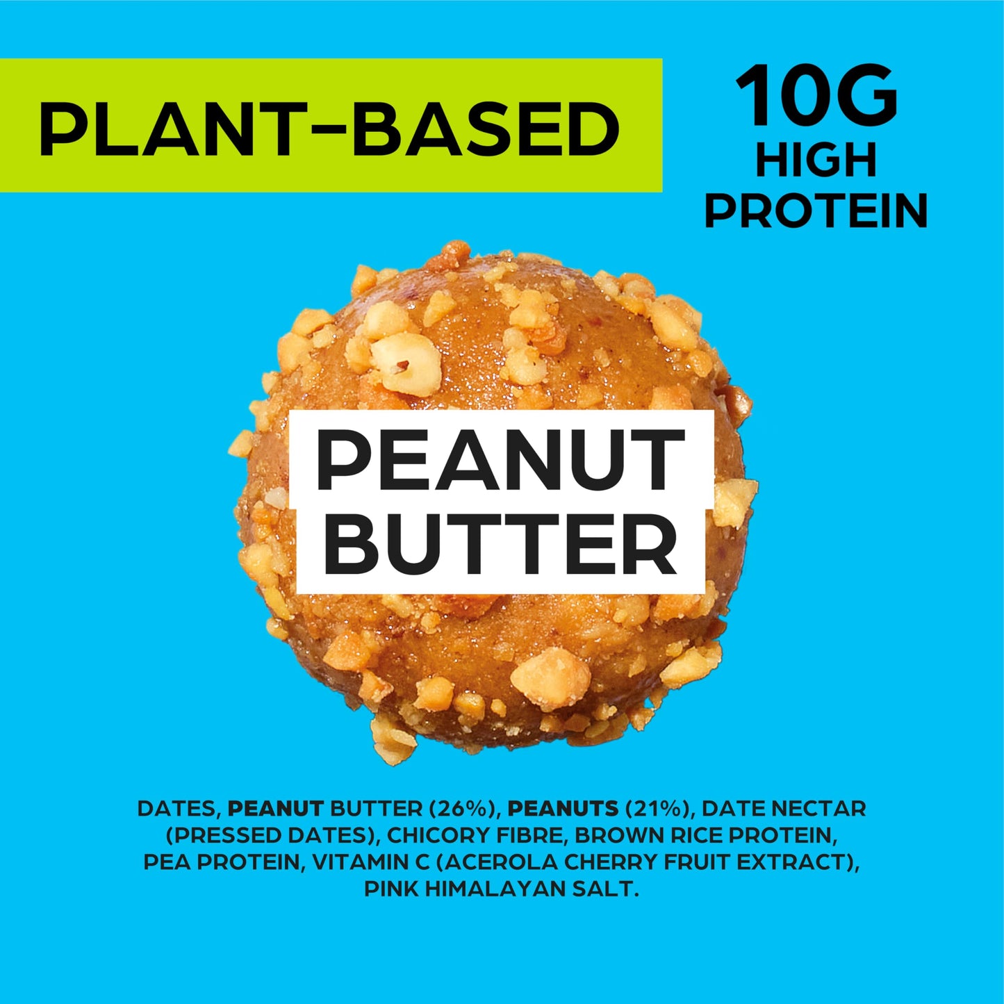 The Protein Ball Co. The Protein Ball Co Peanut Butter Plant Protein Balls - Vegan Snack, Healthy Snacks, Gluten-Free, No Added Sugar - On-the-Go Energy Balls, Box of 10 Bags