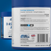 Applied Nutrition D-Aspartic Acid - Natural Booster for Enhanced Performance (300g - 100 Servings)