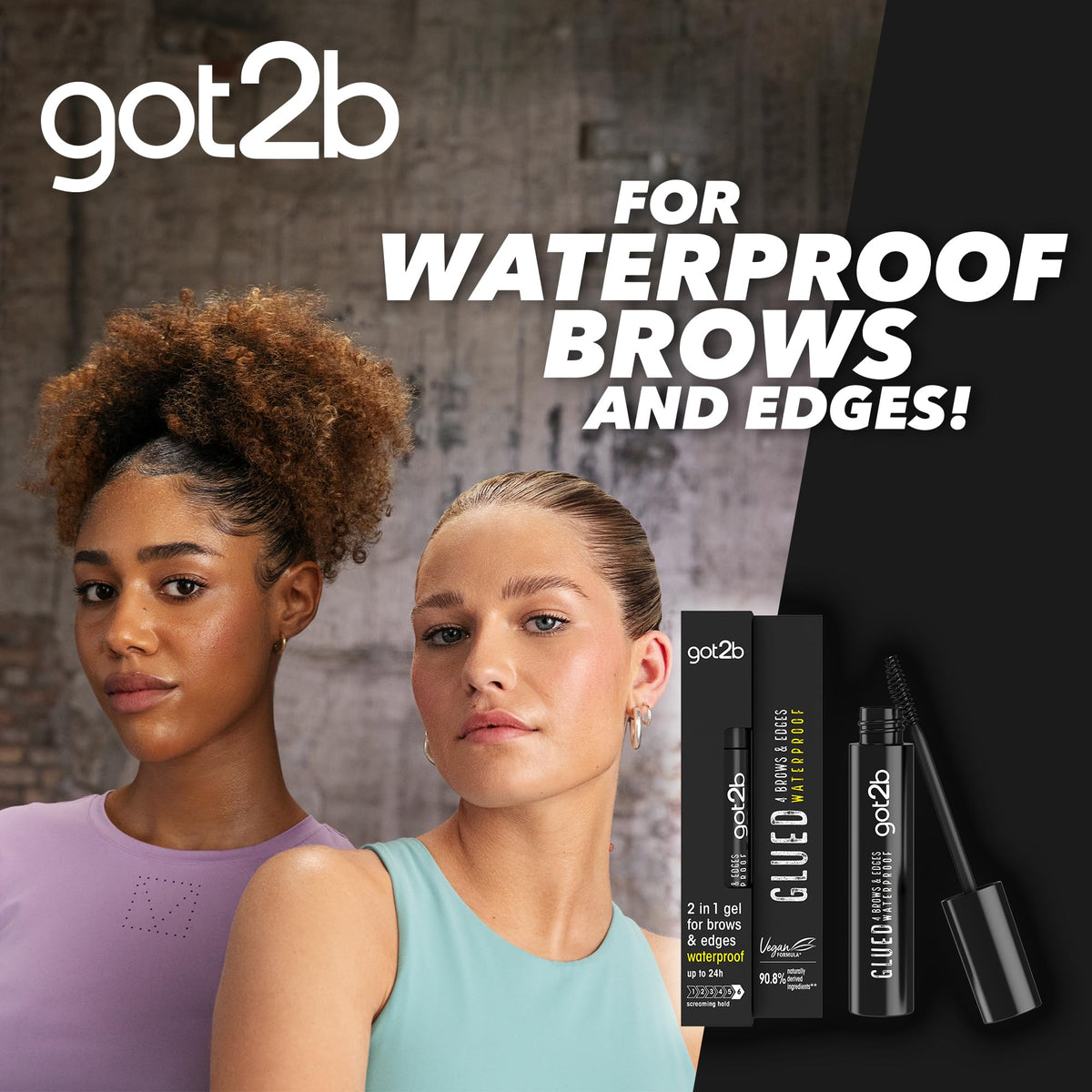 Got2B got2b glued for Brows & Edges eyebrow gel, vegan waterproof eyebrow gel, fast drying with no residue or stickiness 16ml
