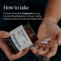 Puresport Ultra Magnesium Supplement Capsules (30 Day Supply), Glycinate 3-in-1 Complex, Supports Recovery & Sleep, Boosts Cardiovascular Health, Maintains Electrolyte & Endurance, Reduces Fatigue