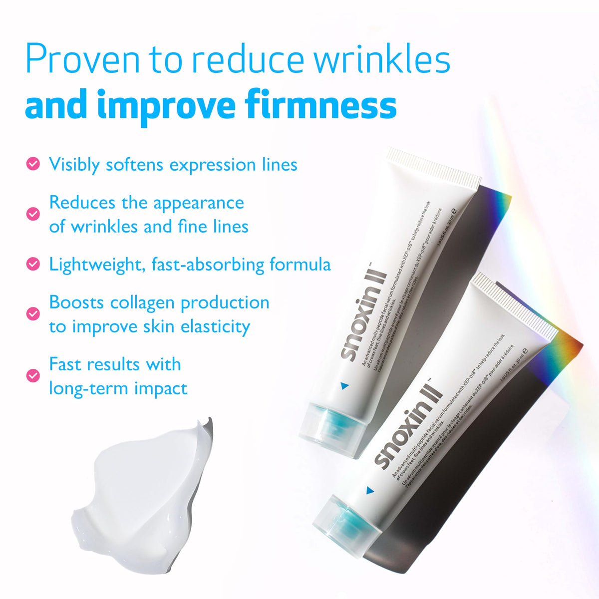 INDEED LABS Snoxin II, Instant Perfection Anti Wrinkle Serum For Younger Looking Skin, Deep Wrinkle Face Serum with high dosage peptides Acid, Daily Anti-Aging Skin Care Treatment, 30ml
