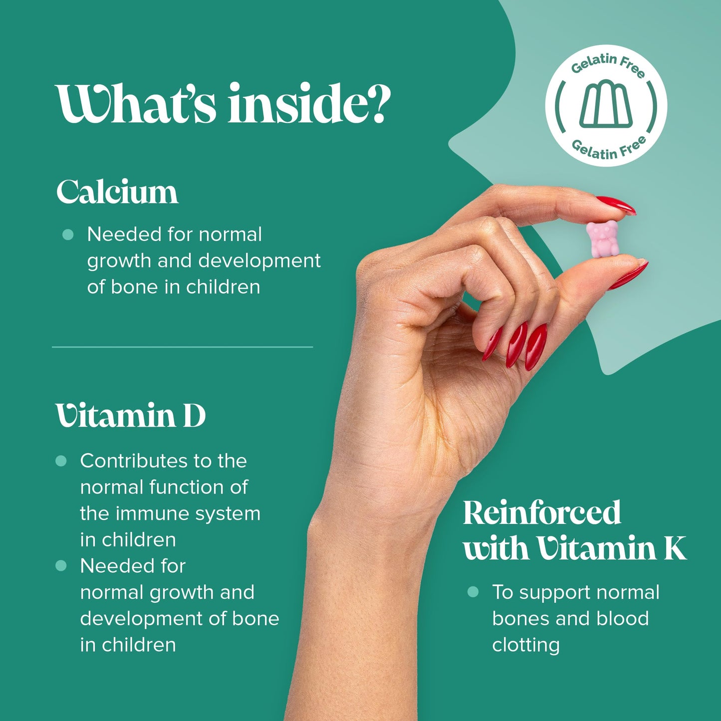 novomins Kids Calcium Gummies - 160mg of Calcium Supplement - with Vitamin D3 K2 - Healthy Bones & Teeth - Alternative to Calcium Tablets - Vegetarian & Gluten-Free - 30 Calcium Gummies for Kids - Novomins