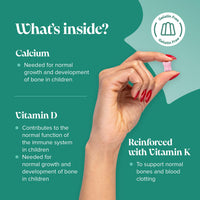novomins Kids Calcium Gummies - 160mg of Calcium Supplement - with Vitamin D3 K2 - Healthy Bones & Teeth - Alternative to Calcium Tablets - Vegetarian & Gluten-Free - 30 Calcium Gummies for Kids - Novomins