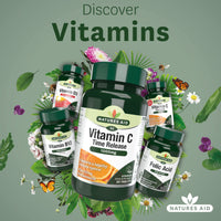natures aid Natures Aid Vitamin C, Time Release 30 Tablets, 1000 mg (with Citrus Bioflavonoids, Slow Release, for the Normal Function of the Immune System, Vegan Society Approved, Made in the UK)