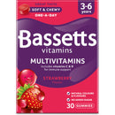 Bassetts Vitamins Multivitamins, Strawberry Flavour, 3-6 Years, 30 Pastilles