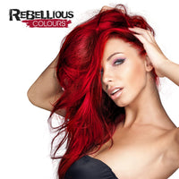 Rebellious Colour Semi Permanent Hair Dye Conditioning vegan cruelty free direct hair colour application 300ml (Scarlet Red)