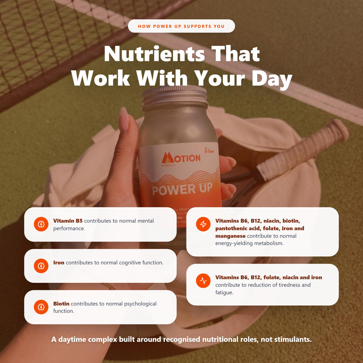 Motion Nutrition Power Up Daytime Nootropic (60 Capsules) | Award Winning Nootropic for Jitter-Free Energy | Monk-Like Focus | Less Mid-Day Fatigue | No Unsafe stimulants or Caffeine | Made in UK