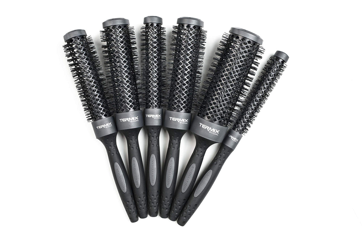 Termix Evolution XL Round Hairbrush Ø 32 mm, 3cm Longer- Hairbrush with ionized fibers and a 25% Extra Surface for Faster Drying, B-4094