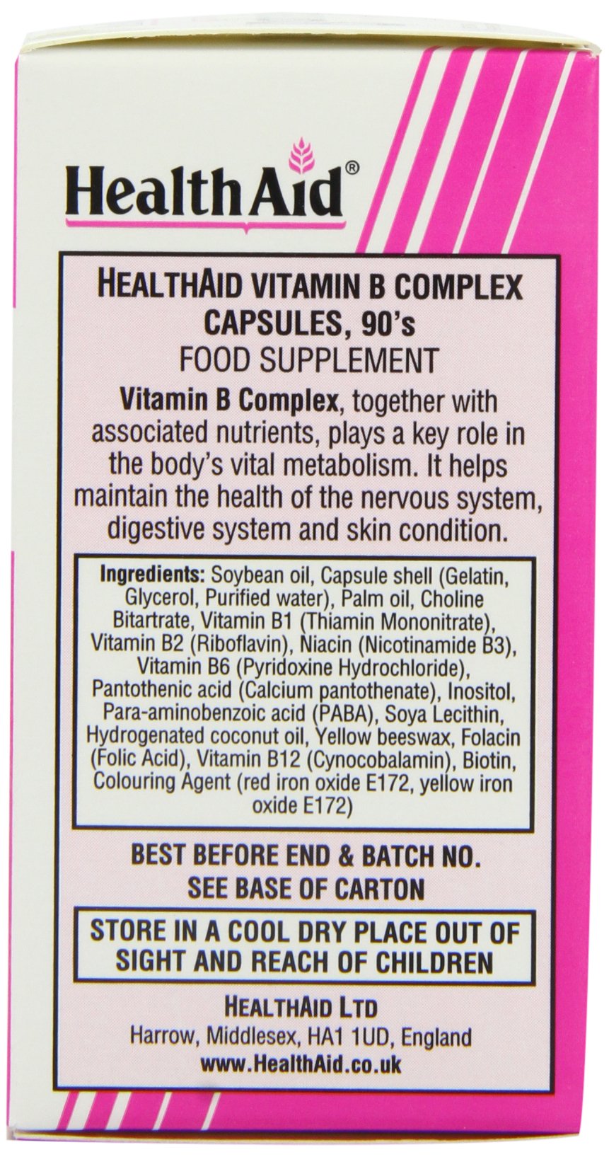 HealthAid Vitamin B Complex - 90 Capsules (Pack of 1)