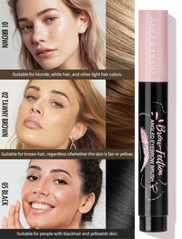 Anglicolor Microblading Eyebrow Pen Natural,Eyebrow Pen Easy to Use, Eyebrow Brush Quick Drying,Hair-Like Strokes, 24hrs Long-Lasting,Waterproof,Smudge-Proof,Multiple Uses (05black)