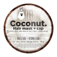 Bear Fruits Coconut Hair Mask & Reusable Shower Cap, Stocking Filler, Secret Santa Gift for Women, For Dry, Damaged Hair, 20ml, Gifts for Women / Teens
