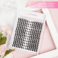 LANKIZ Manga Lashes Natural Look Lash Clusters Anime Lashes False Eyelashes Individual Lashes Extensions Korean Makeup Asian Fake Eyelashes Mink Wispy Fluffy Cluster Lashes