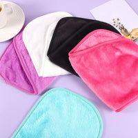 Lanjue 5 Pack Make Up Remover Cloth, 15.75 * 7.87in Flannel Face Cloth Face Wipes for Sensitive Skin Make Up Removing (Black+Violet+Cherry Red+Green+White)