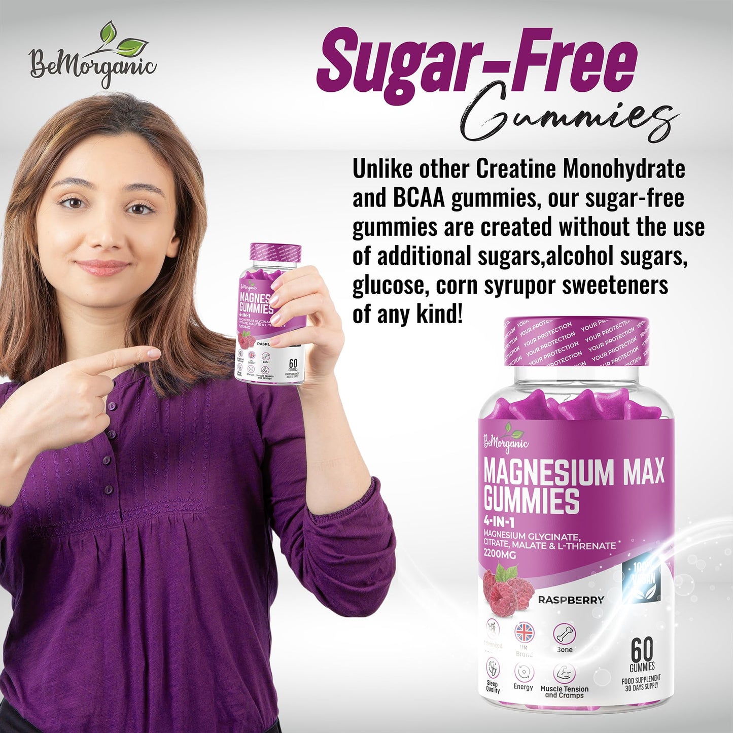 BeMorganic Organic Gummies (Magnesium Gummies)