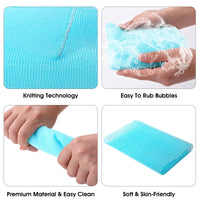 WLLHYF Exfoliating Cloth Nylon Japanese Scrub Shower Wash Cloth Body Shower Cleaning Multicolour Sponges Deep Clean Back Washer Spa Massage Bath Towel for Women Men