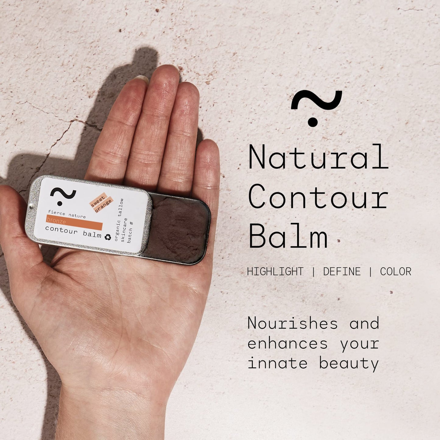 Generic Pure Tallow Mocha Contour Balm, Cream Bronzer, Moisturising Alternative to a Contour Stick and Liquid Blush, Face Care Essential, Sweet Orange Scent, 18g - Fierce Nature