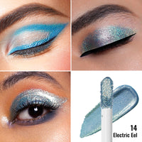 Oulac Liquid Glitter Eyeshadow – Shimmer Eyeshadow & Eyeliner | Shiny Teal with Gold and Emerald Sparkle, Blendable Sparkly Eye Make-up, Crease Resistant, Vegan, 6.8g, Electric Eel (14)