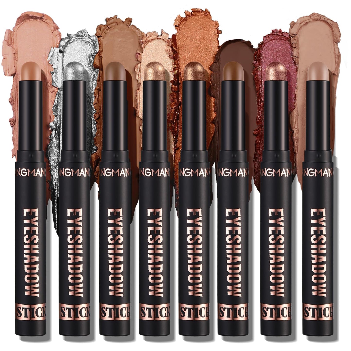 XINYUNXIN 8PCS Eyeshadow Stick Soft Creamy Matte Shimmer Eye Shadow Pencil Crayon Highlighting Pigmented Shiny Eyeshadow Pencil Waterproof Classy Shimmer Eye Shadow Sticks Set (A)