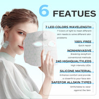 LED Face Mask, Professional Red Light Therapy Mask for Face, Multi-light Modes Skincare at Home, Infrared Face Mask Light Therapy for Acne, Wrinkles, Skin Rejuvenation (White(7 Light Modes))