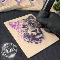 Stencil Skins Pre-Printed Tattoo Practice Skins - 5 Pack | Pre-Printed Designs | Big Cat Set | Premium 3mm Thick | Fake Skin