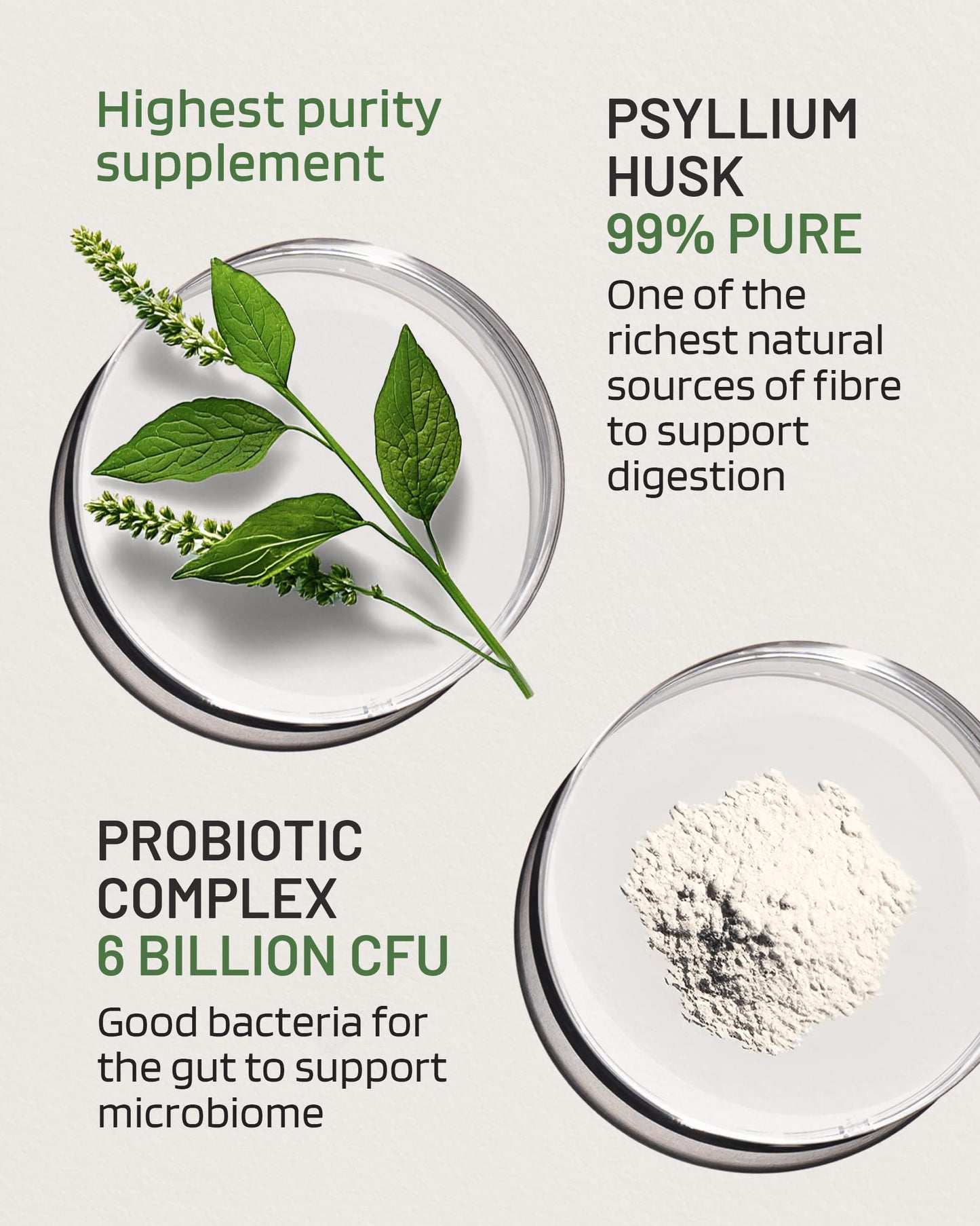 Honest Herbs Psyllium Husk Capsules with Probiotics - Fibre Supplement Complex 1400mg - 60 Capsules - 6 Billion Probiotics 5 Strains