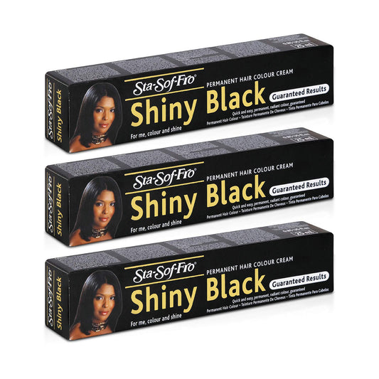Sta-Sof-Fro Sta Sof Fro Permanent Hair Color Cream, Shiny Black - Pack of 3